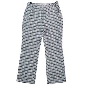 Queit Luxury Tweed BCBGeneration XS Plaid Sailor Trousers Crest Button Pants